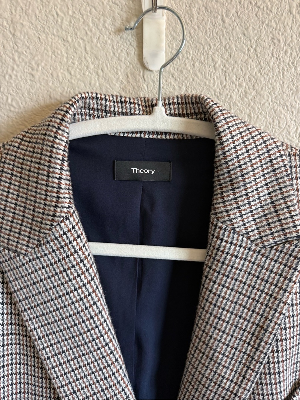 Theory Staple Blazer Houndstooth Eco Knit Academia Preppy Business Lightweight - Picture 5 of 10